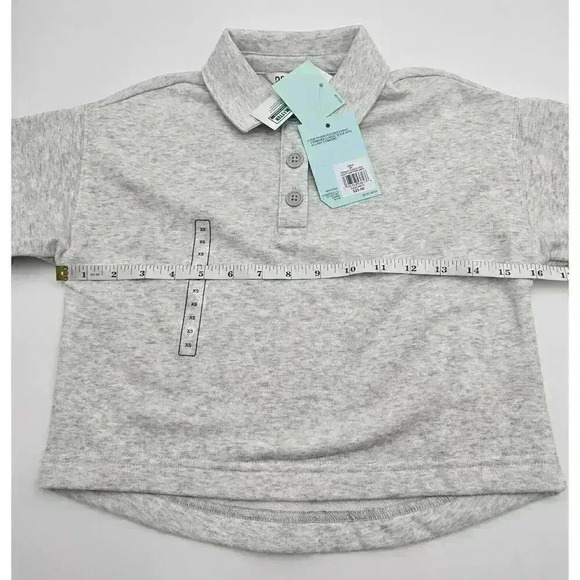 DSG Girl's Size XS Henley Fleece Top Light Heather Grey NWT - Picture 8 of 11